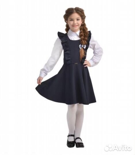 Сарафан школьный синий 128
