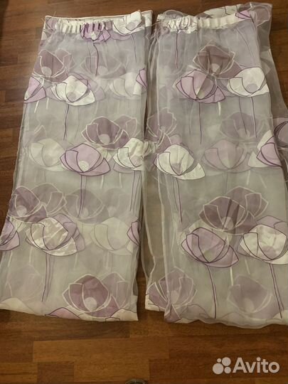 Дл кухни спальни вуаль тюль органза 2шт 140-240 см