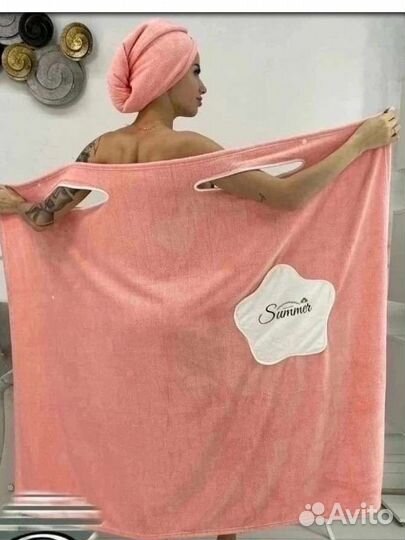 Набор банный, килт и чалма, микрофибра