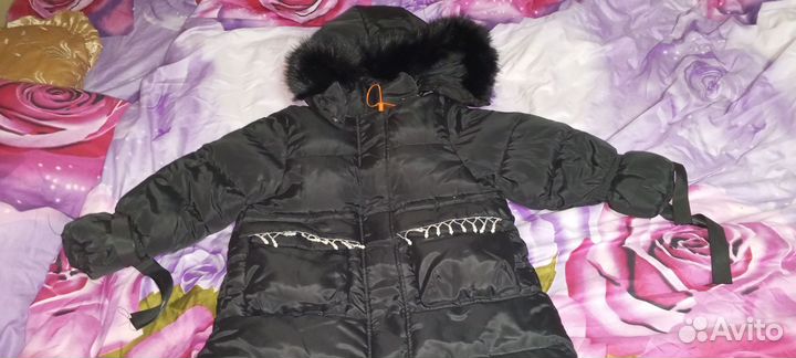 Пуховик детский зимний 130 для девочки