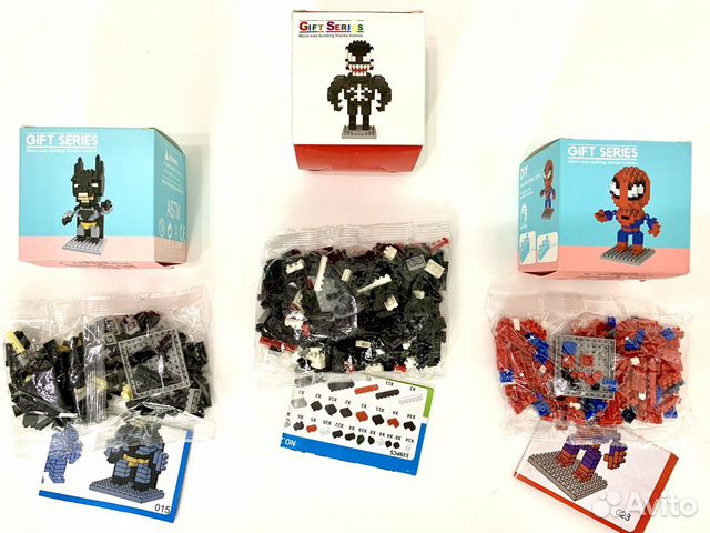 Микро конструктор лего,Человек-паук, Бетмен, Веном