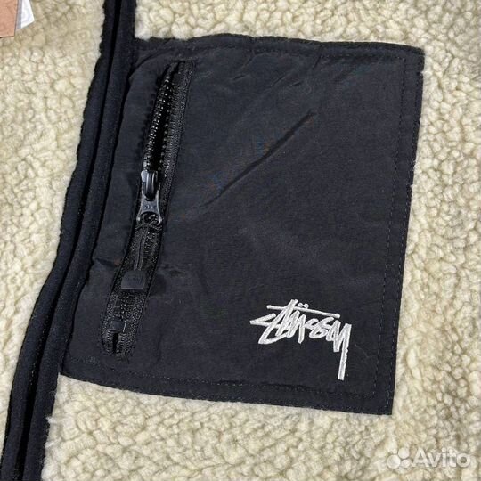 Stussy двусторонняя куртка барашка