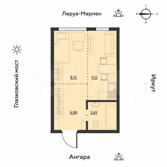 1-к. квартира, 27,7 м², 10/19 эт.