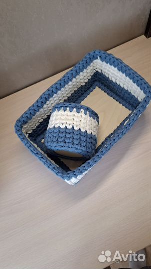 Вязаные корзинки набор