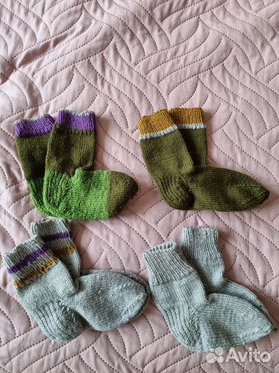 Носки ручной вязки шерстяные