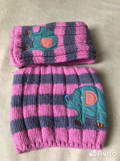 Шапка и шарф next на девочку