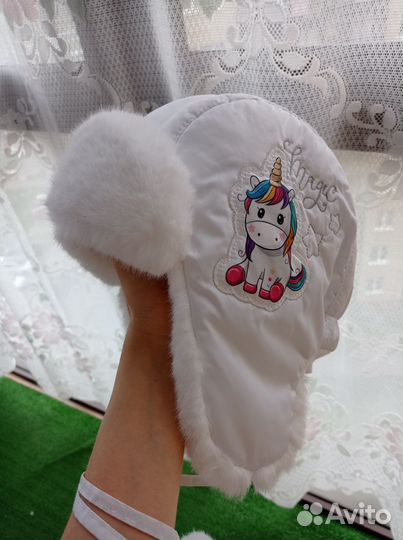 Зимние шапки для девочки р. 50-52