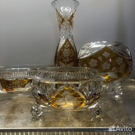 Предметы из желтого хрусталя Германия