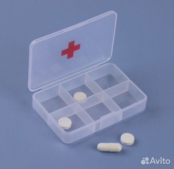 Таблетница, таблеторезка, с зеркалом