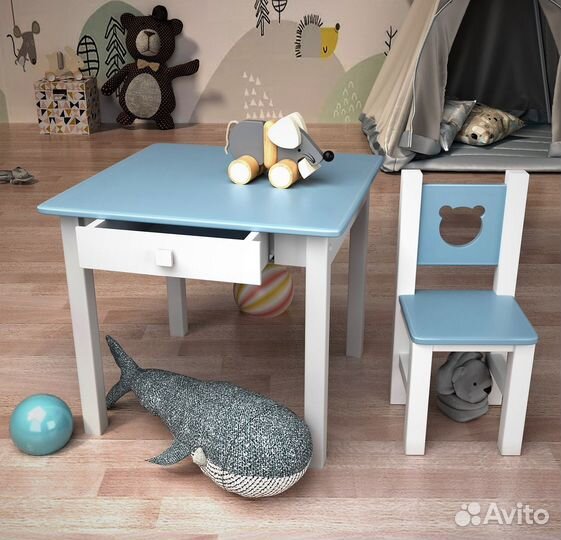 Детский столик и стульчик с ящиком