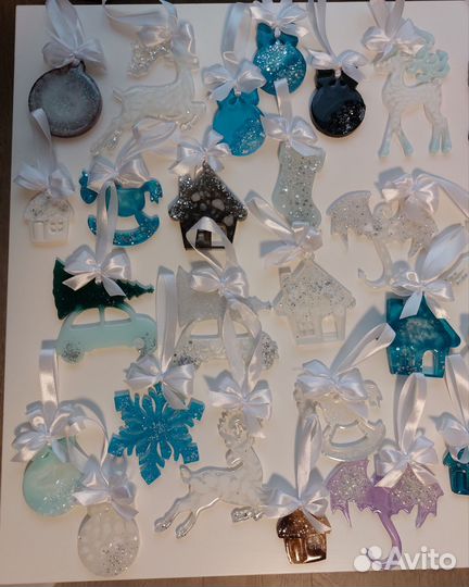 Новогодние игрушки из эпоксидной смолы