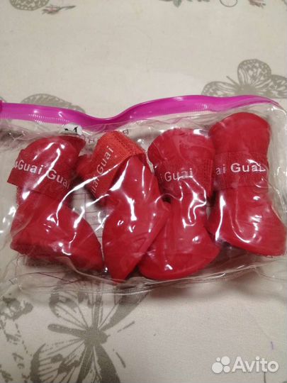 Сапожки силиконовые для мелких собак, размер м