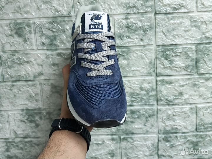 Кроссовки new balance 574 кожаные мужские премиум