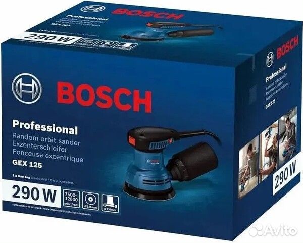 Эксцентриковая шлифовальная машина Bosch GEX 125 06013A80F0