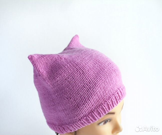 Детская шапка на осень, с ушками, котошапка