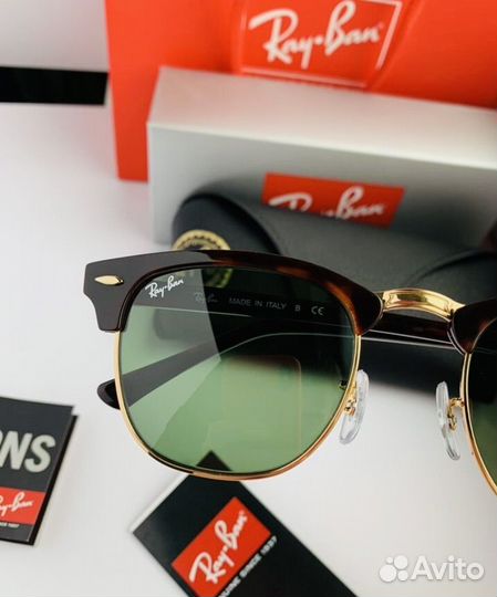 Очки ray ban clubmaster зеленые