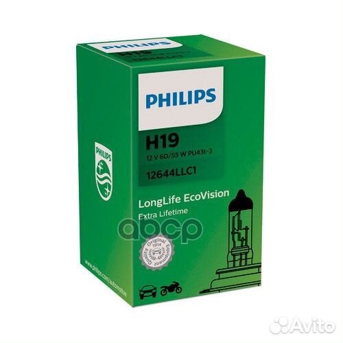 Лампа Philips 12-60/55 Вт. H19 LL EcoVision, га