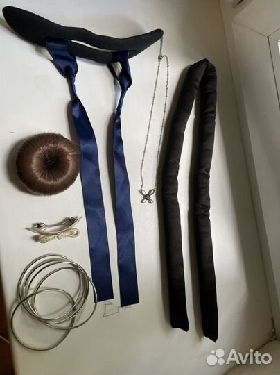 Лента для волос, карандаш для глаз, бублик(пучок)