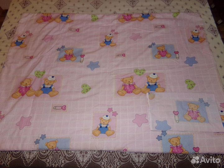 Одеяло детское с пододеяльником + простынь