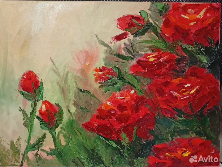 Картина маслом Цветы Розы 30*40 см