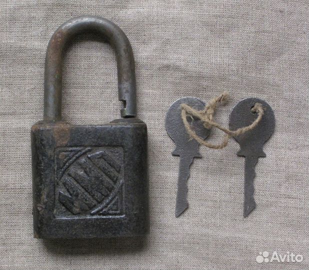 Навесной замок с ключом, СССР, клеймо звезда,ммк
