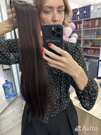 Хвост шиньон для волос каштаново-коричневый