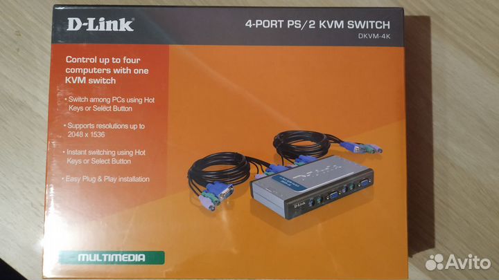 D-Link dkvm-4 4-портовый KVM-переключатель
