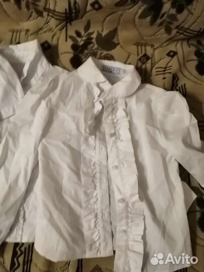 Блузки белые школьные 5 шт, размер 122