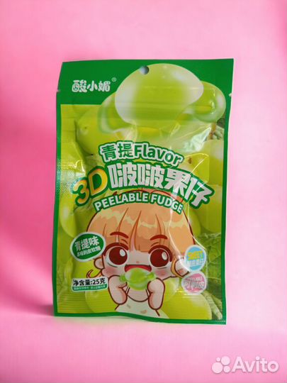 Мармелад 3D Peelable Fudge со вкусом зеленого вино