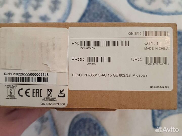 Инжектор Poe hpe jw627a