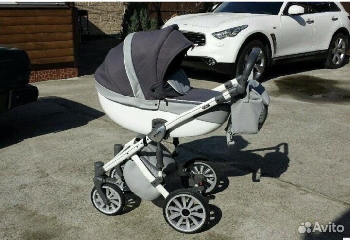 Коляска 3 в 1 Anex sport серая в отличном состояни