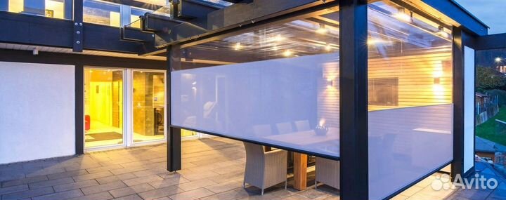 Мягкие пвх окна на беседку прозрачные рулонные