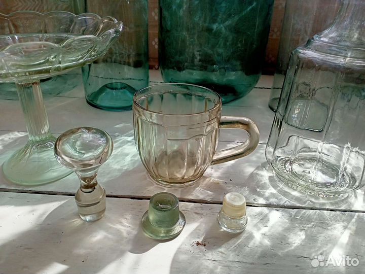 Бутыли 20 л, 10 л, 3 л, графины, стекло СССР