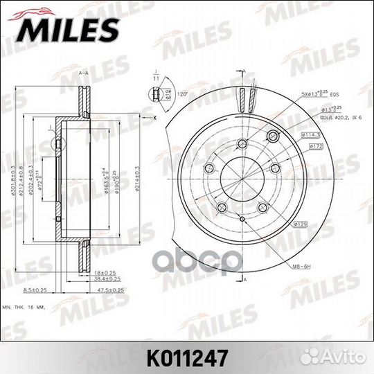 Диск тормозной mazda CX-7 2.3 07- задний K01124