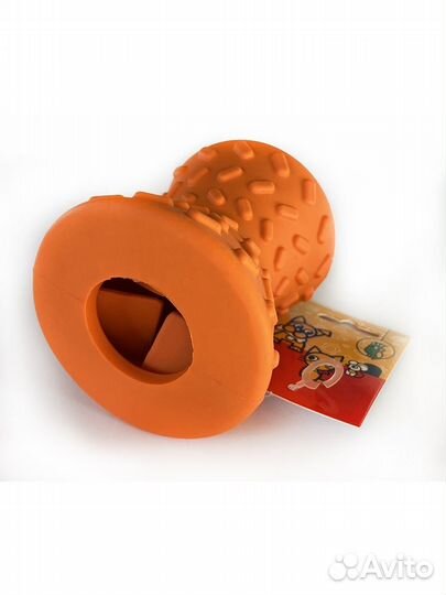 Игрушка-Ловушка оранжевая каучуковая для собак 8см