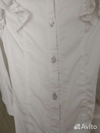 Блузка белая нарядная 7-8 лет