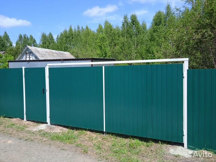 Забор 25 м из профнастила без предоплаты, под ключ