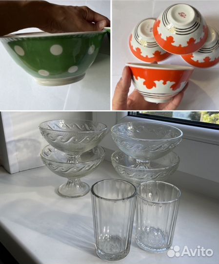 Посуда СССР: пиала, косушка, стопка, креманка