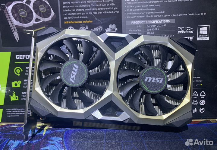 Видеокарта MSI Nvidia Geforce GTX 1650 4GB