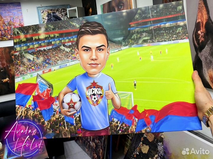 Шарж на холсте в Москве