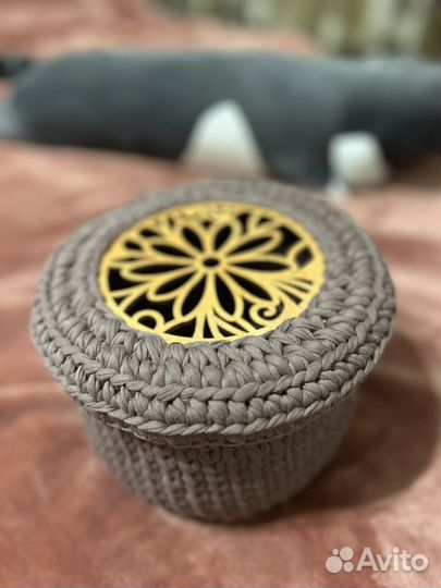 Корзина из трикотажной пряжи