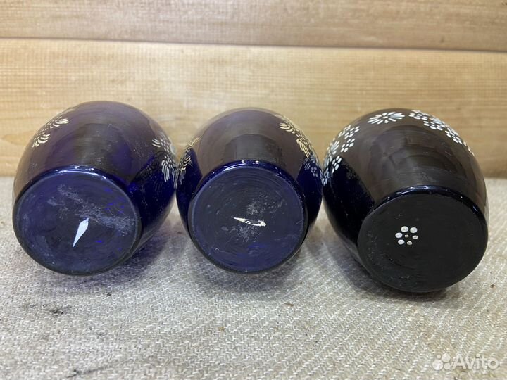 Чайница Советская Синие Стекло