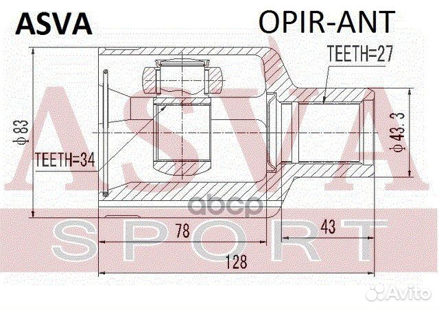 34x43.2x27 GM opir-ANT asva