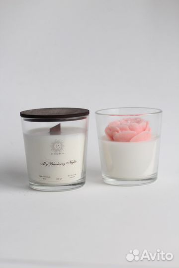 Свечи с цветком розы подарок на день рождения