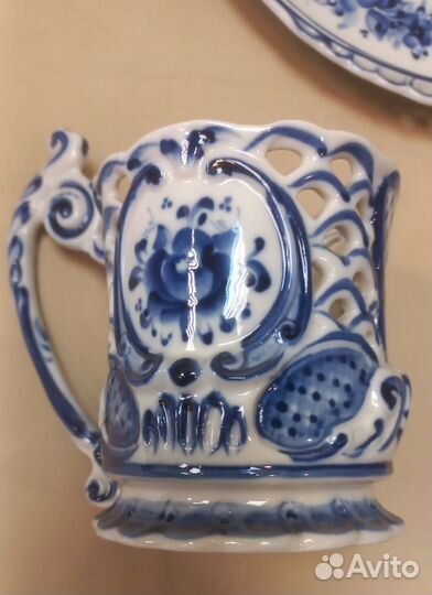 Гжель набор на подносе