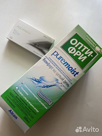 Линзы aquamax, раствор опти-фри puremoist