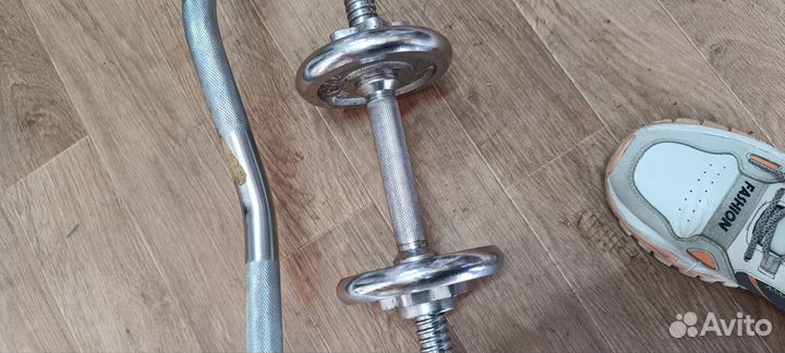 Штанга W образованая с блинами