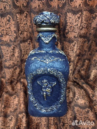 Бутылка декоративная стеклянная в подарок