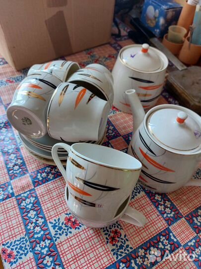 Фарфоровый чайный сервиз СССР Песочное