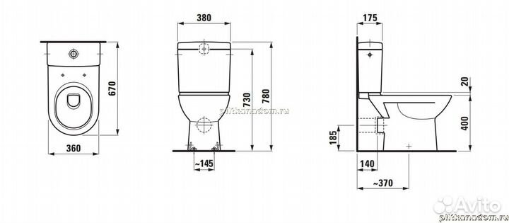 Laufen Pro 8.2495.6.000.000.1 унитаз напольный